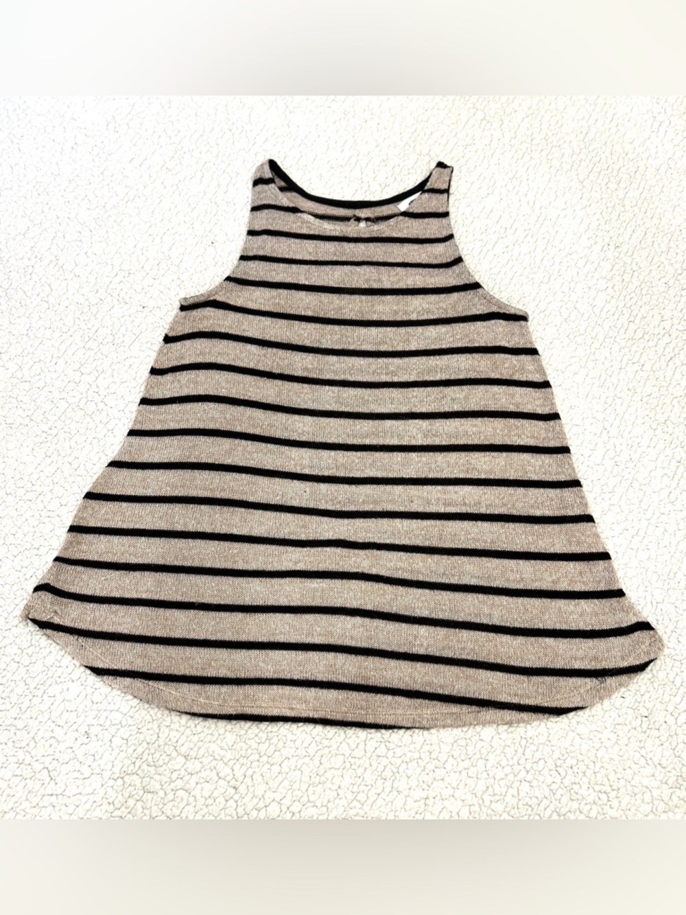 Old Navy Girls Beige and Black Striped Tank Top